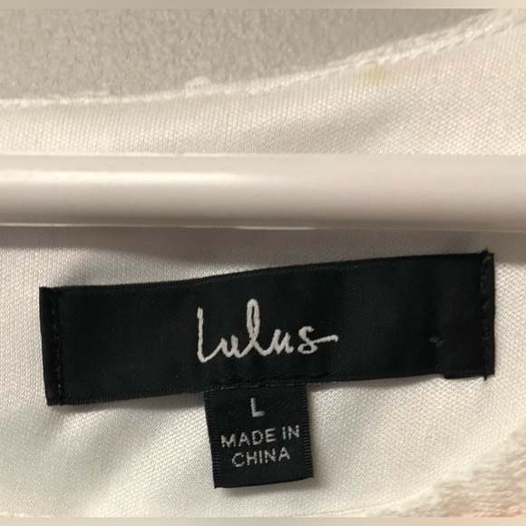 White T-Shirt Style Printed Dress - Women’s Size Large - Picture 3 of 3